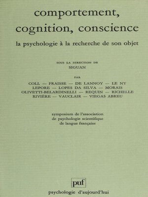 cover image of Comportement, cognition, conscience